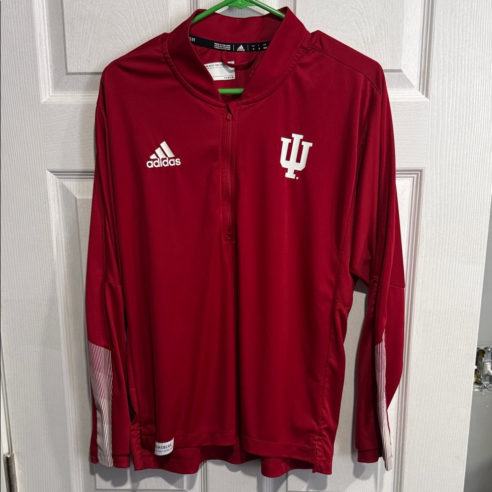 Adidas Crimson Indiana University Quarter-Zip Pullover